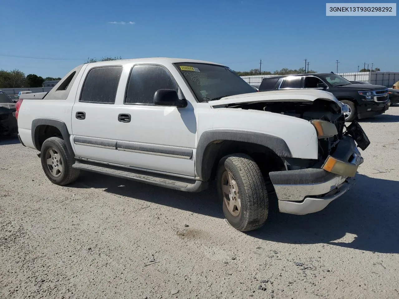 2003 Chevrolet Avalanche K1500 VIN: 3GNEK13T93G298292 Lot: 76576004