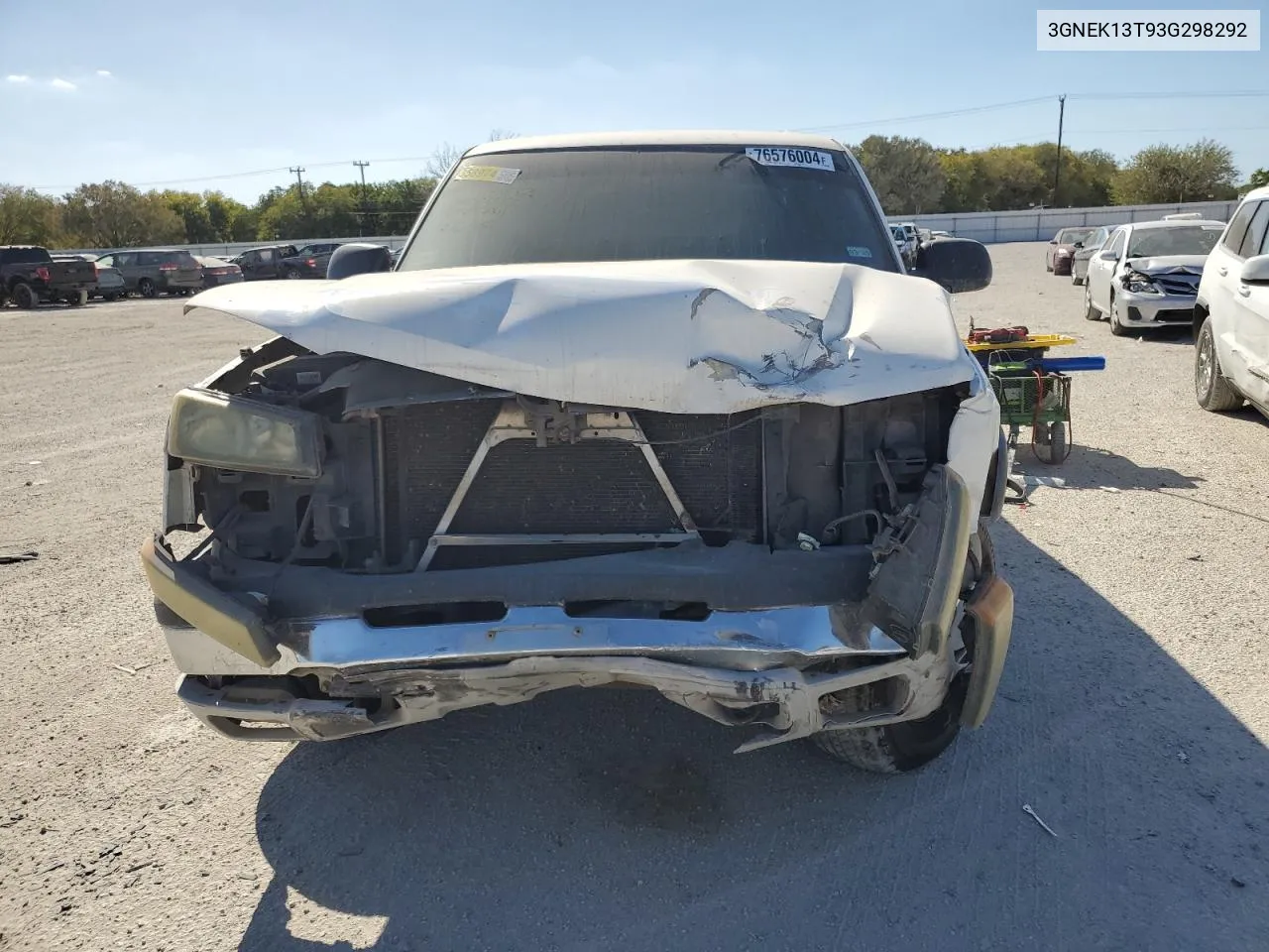 2003 Chevrolet Avalanche K1500 VIN: 3GNEK13T93G298292 Lot: 76576004