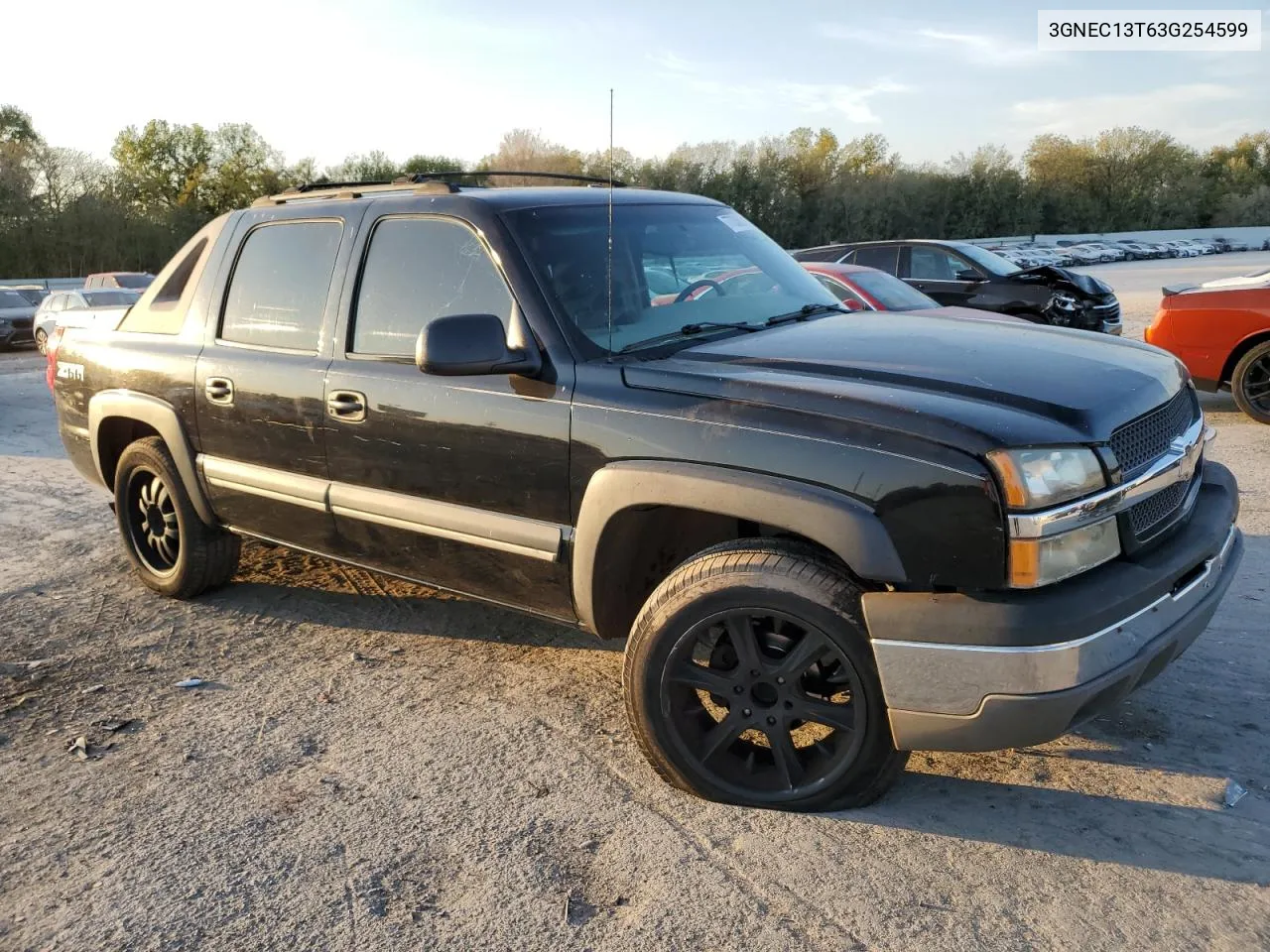 2003 Chevrolet Avalanche C1500 VIN: 3GNEC13T63G254599 Lot: 77036374