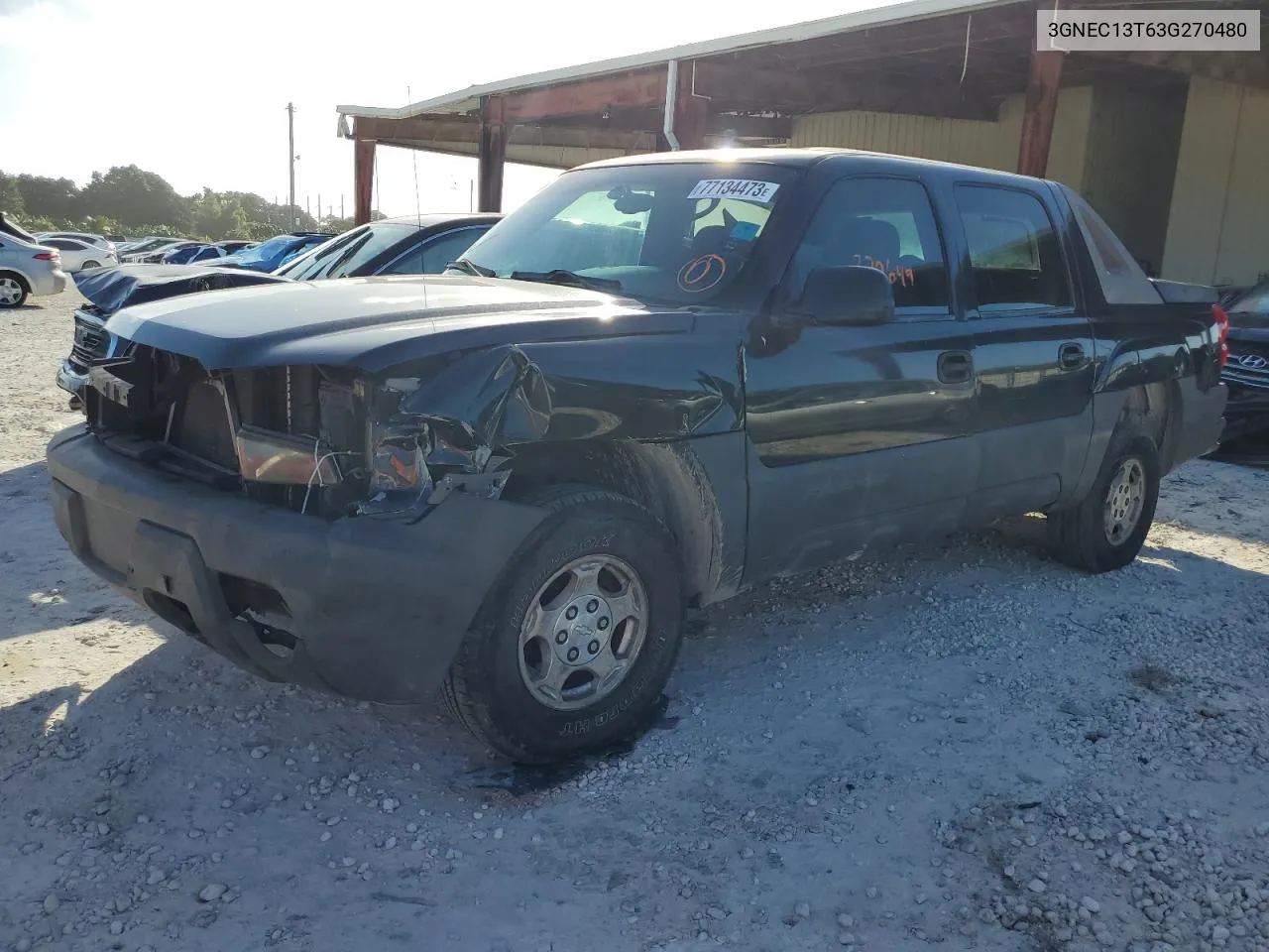 2003 Chevrolet Avalanche C1500 VIN: 3GNEC13T63G270480 Lot: 77134473