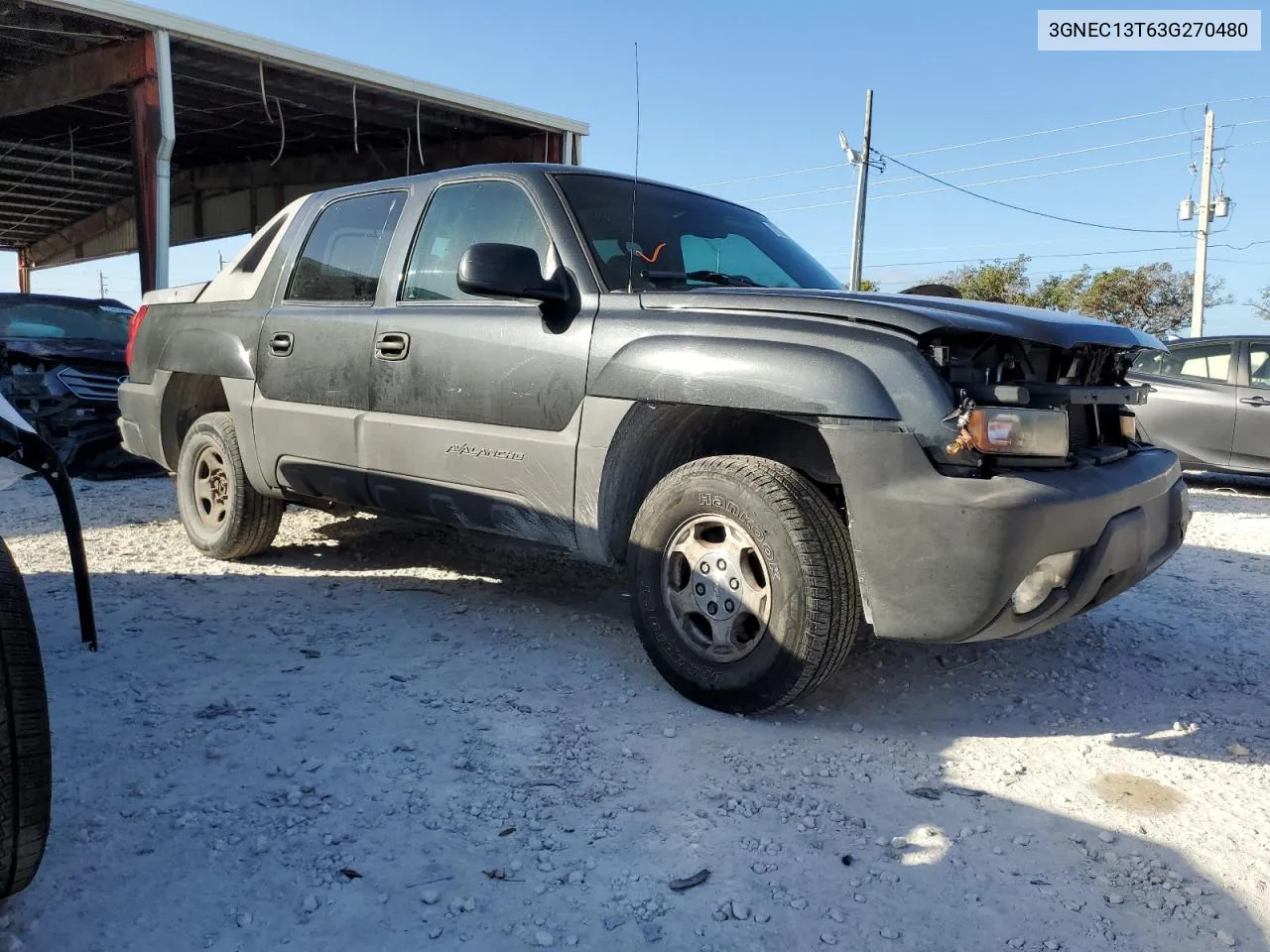 2003 Chevrolet Avalanche C1500 VIN: 3GNEC13T63G270480 Lot: 77134473