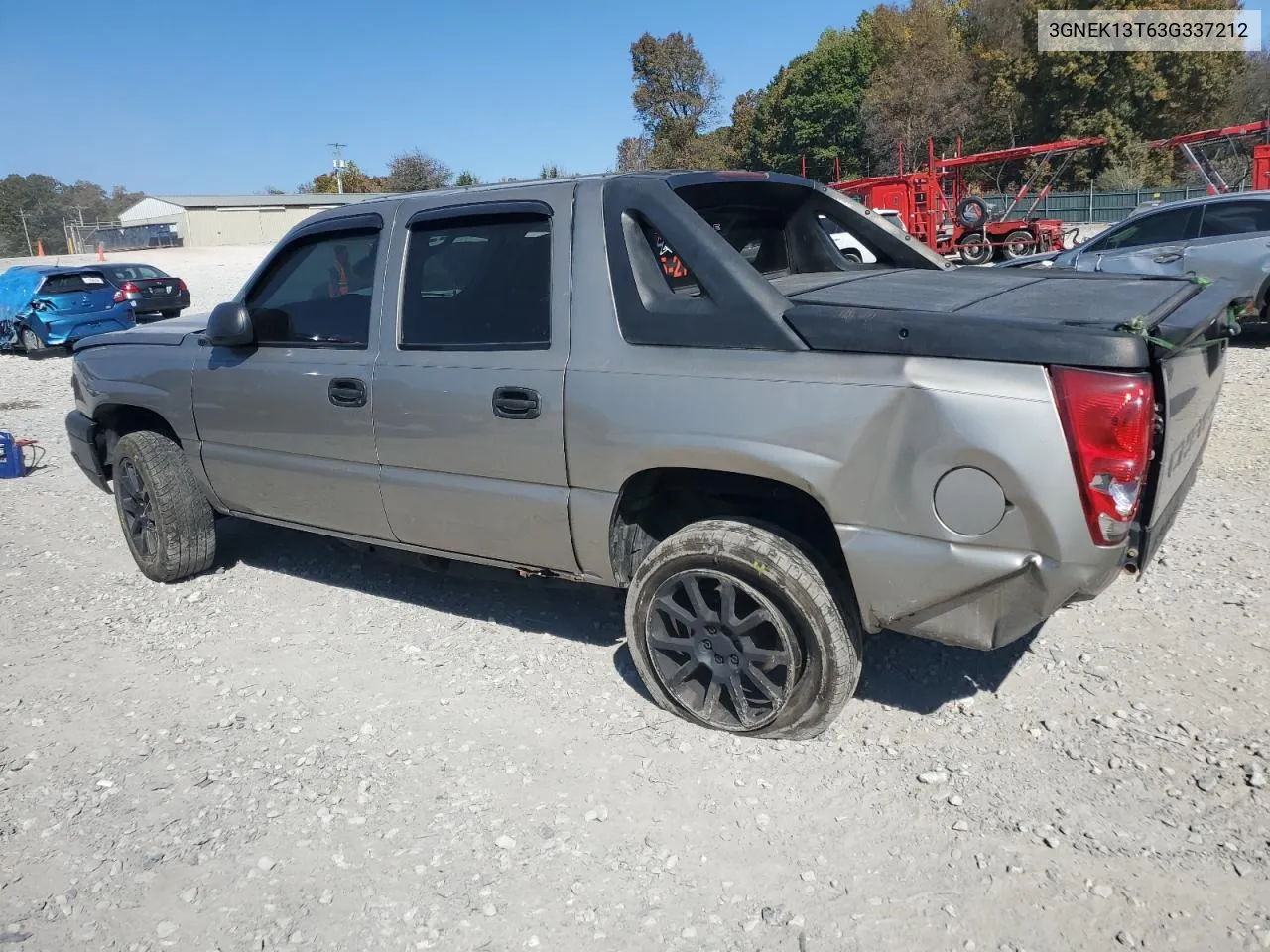 2003 Chevrolet Avalanche K1500 VIN: 3GNEK13T63G337212 Lot: 77467544