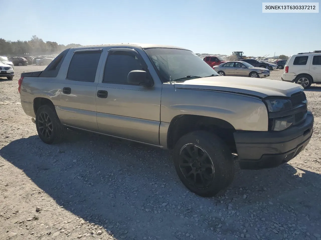 2003 Chevrolet Avalanche K1500 VIN: 3GNEK13T63G337212 Lot: 77467544