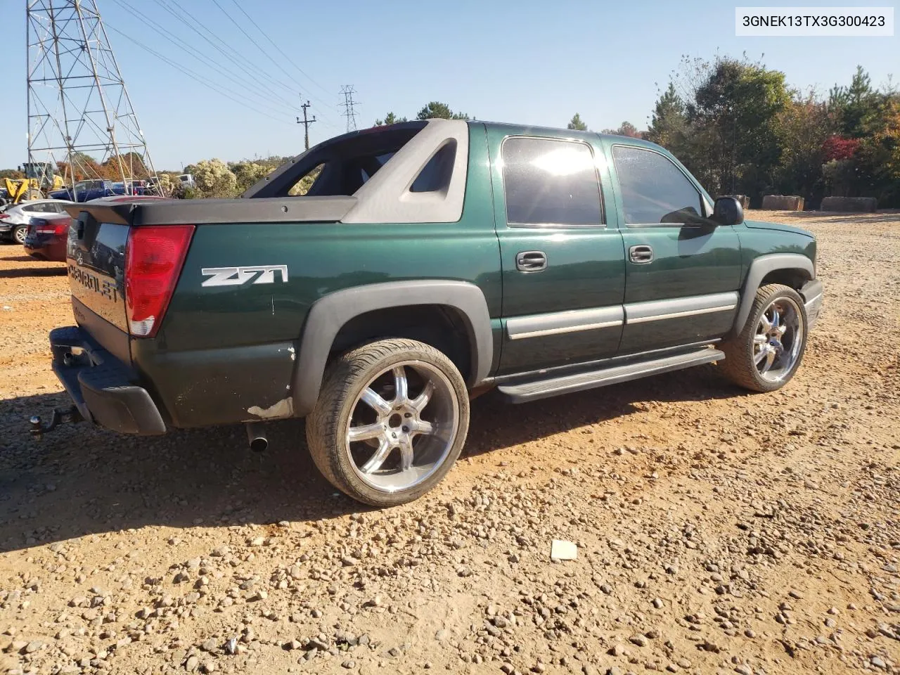 2003 Chevrolet Avalanche K1500 VIN: 3GNEK13TX3G300423 Lot: 77593314