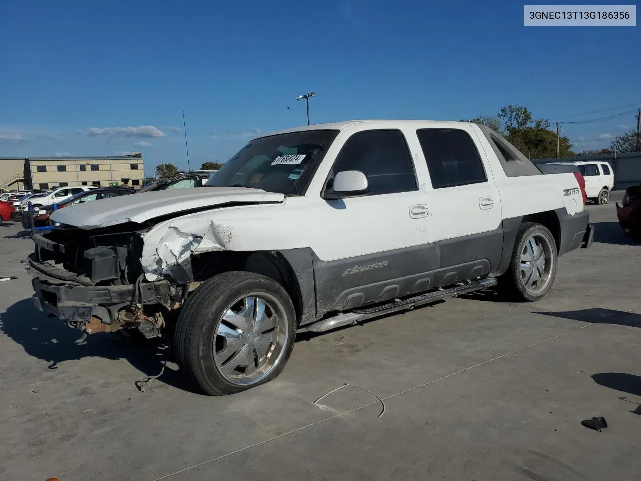 2003 Chevrolet Avalanche C1500 VIN: 3GNEC13T13G186356 Lot: 77680024