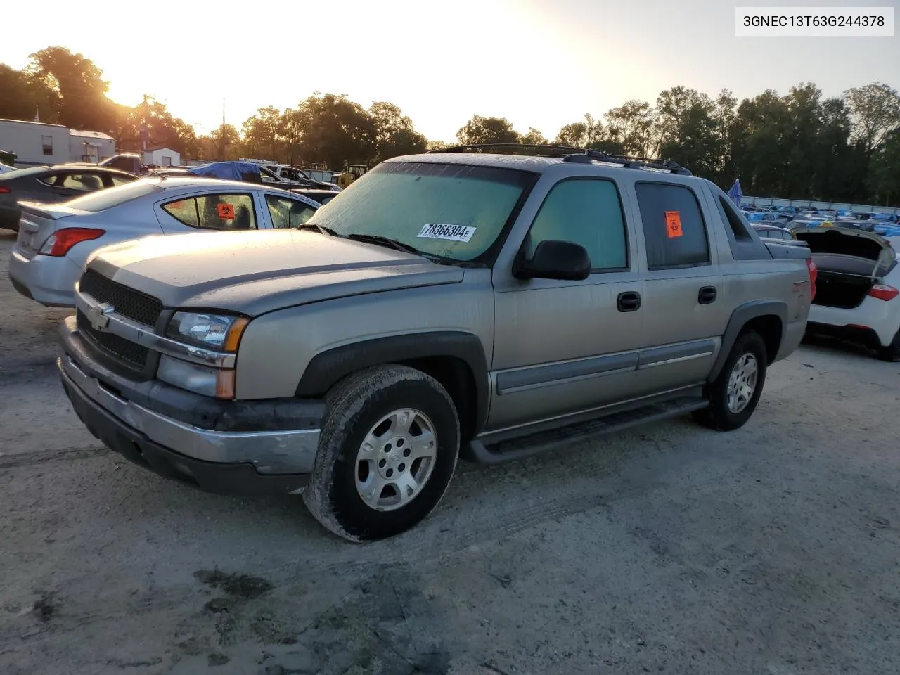 2003 Chevrolet Avalanche C1500 VIN: 3GNEC13T63G244378 Lot: 78366304