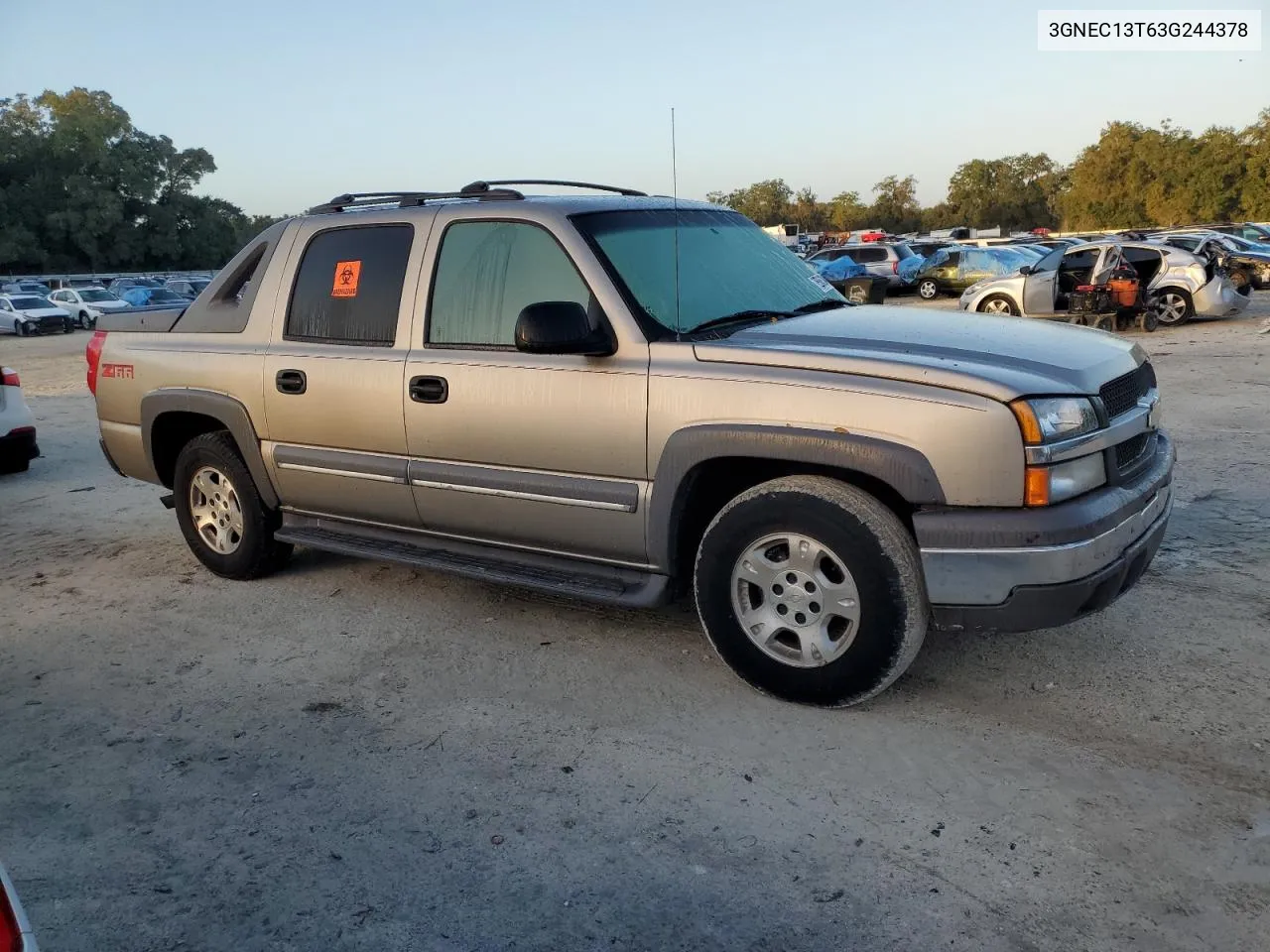 2003 Chevrolet Avalanche C1500 VIN: 3GNEC13T63G244378 Lot: 78366304