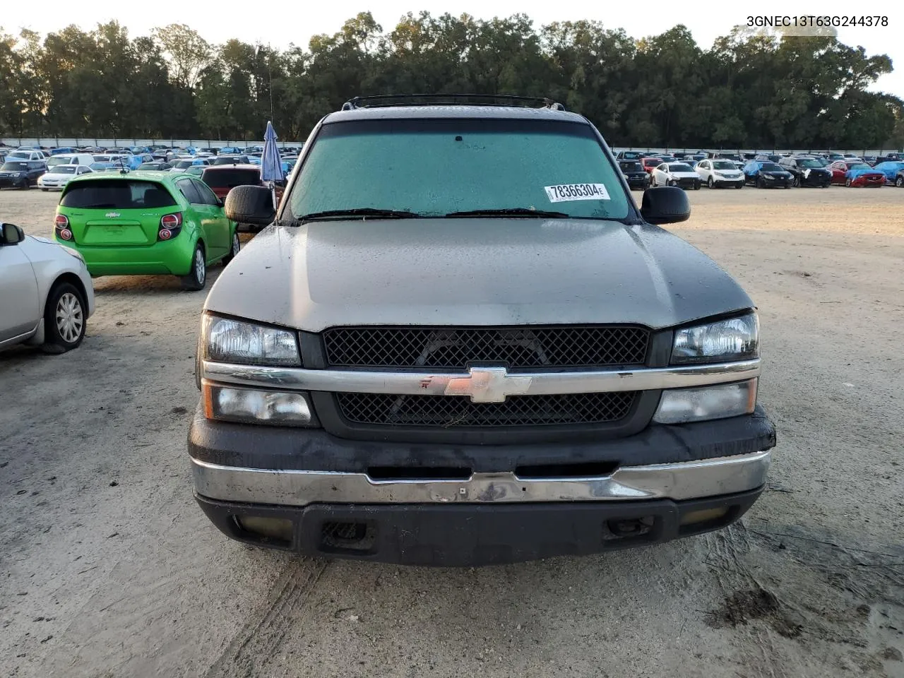 2003 Chevrolet Avalanche C1500 VIN: 3GNEC13T63G244378 Lot: 78366304