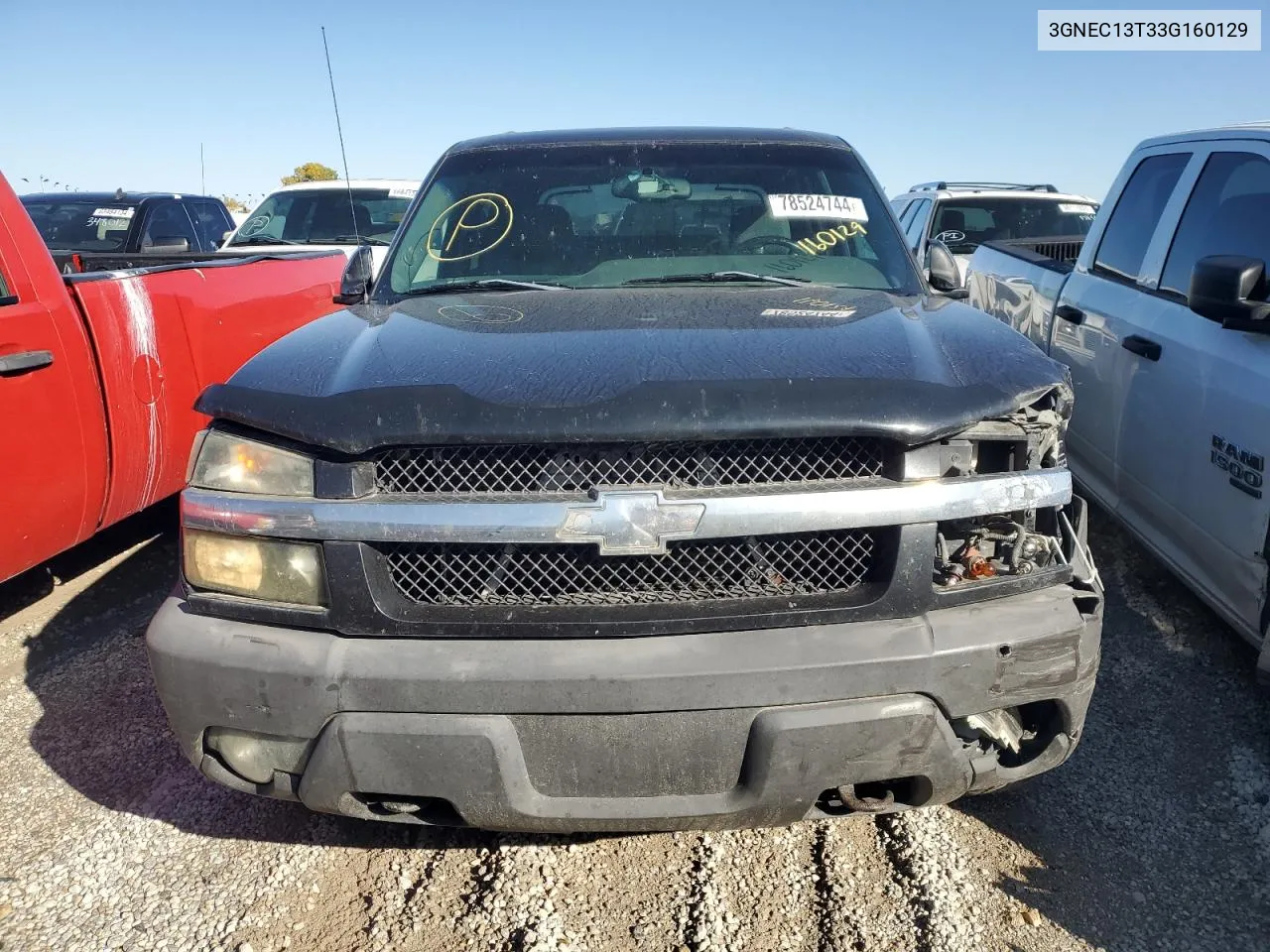 2003 Chevrolet Avalanche C1500 VIN: 3GNEC13T33G160129 Lot: 78524744