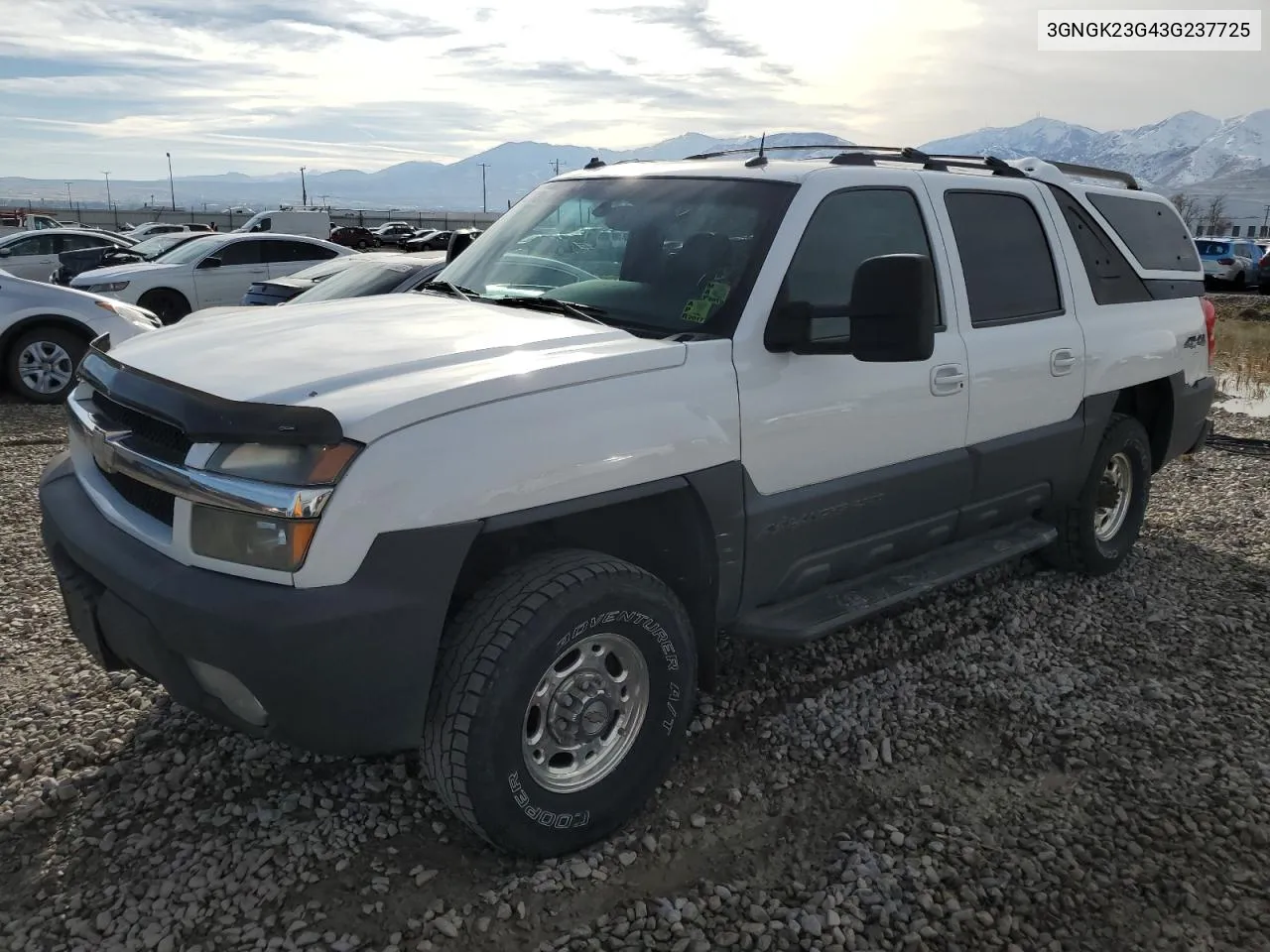 2003 Chevrolet Avalanche K2500 VIN: 3GNGK23G43G237725 Lot: 80223134