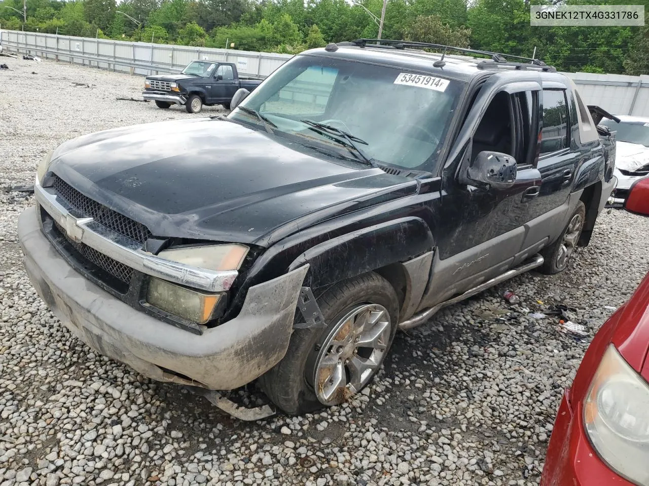 2004 Chevrolet Avalanche K1500 VIN: 3GNEK12TX4G331786 Lot: 53451914