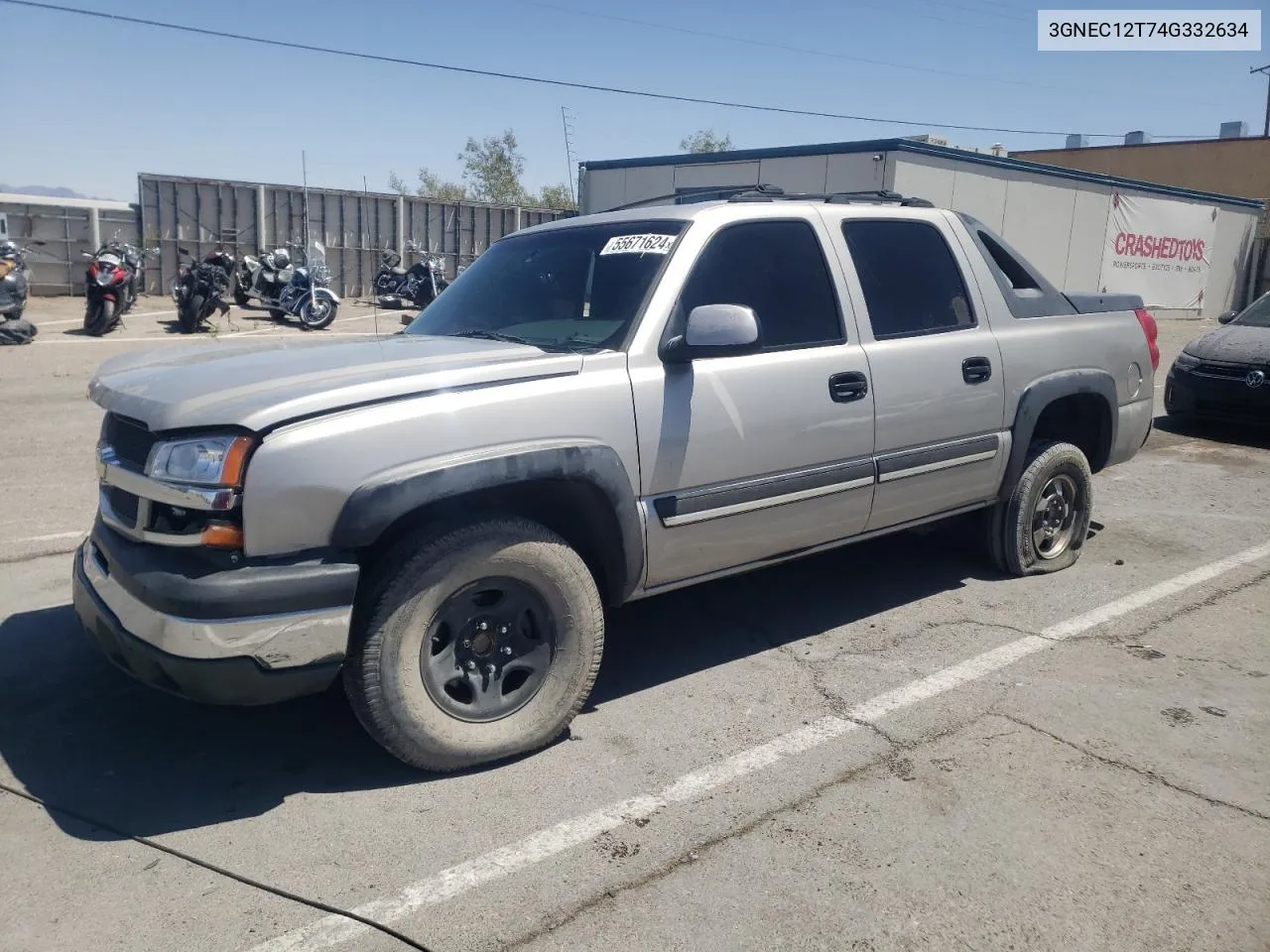 2004 Chevrolet Avalanche C1500 VIN: 3GNEC12T74G332634 Lot: 63546524