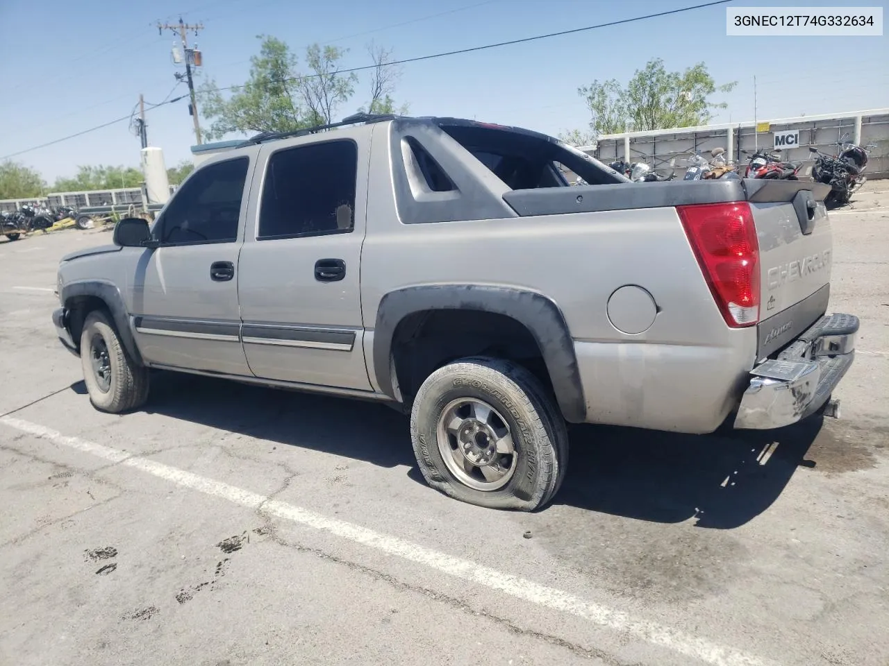 2004 Chevrolet Avalanche C1500 VIN: 3GNEC12T74G332634 Lot: 63546524