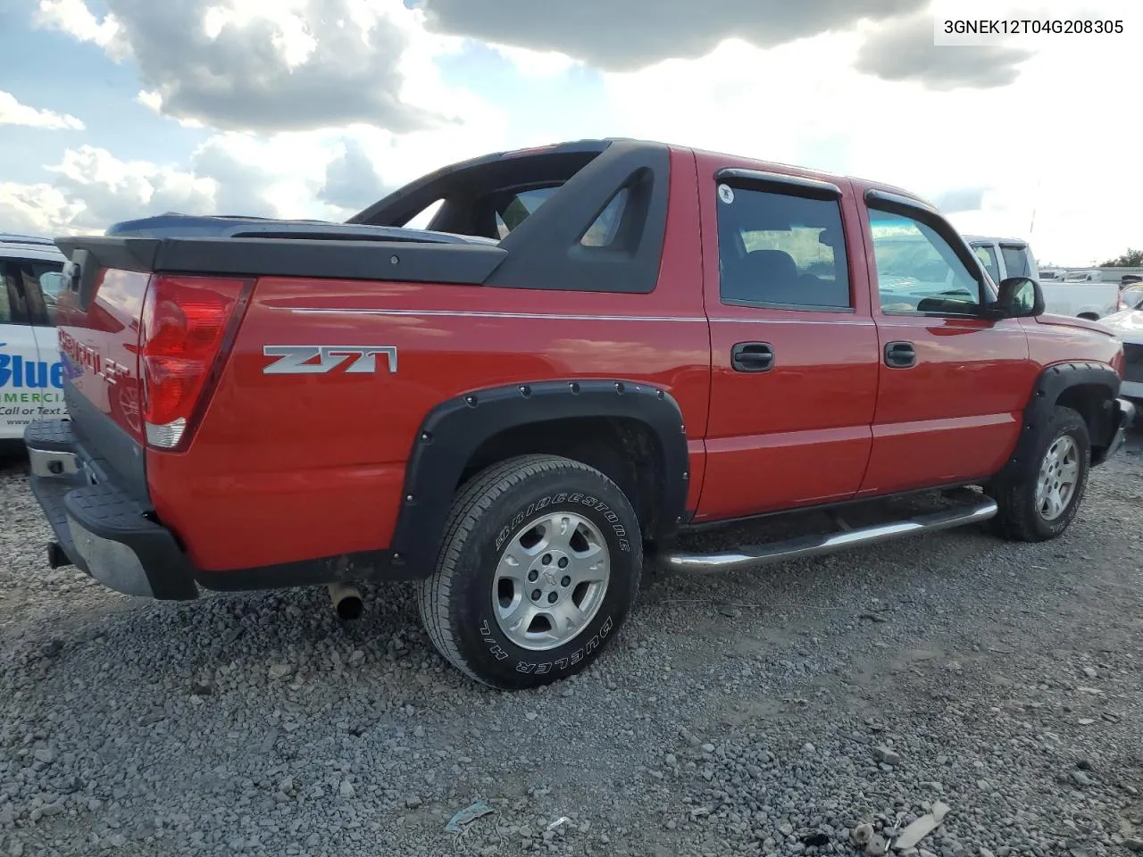 2004 Chevrolet Avalanche K1500 VIN: 3GNEK12T04G208305 Lot: 72077104