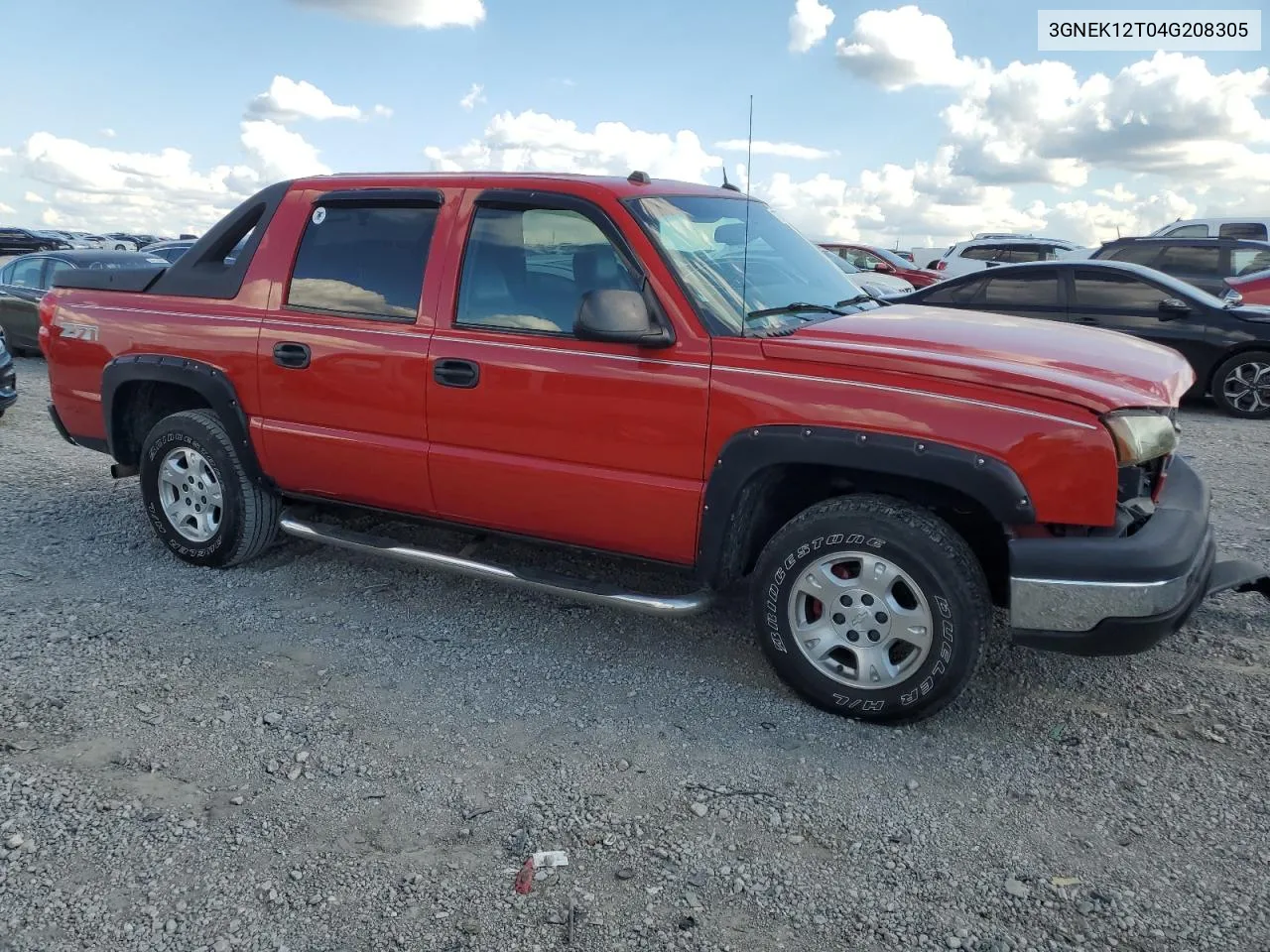 2004 Chevrolet Avalanche K1500 VIN: 3GNEK12T04G208305 Lot: 72077104