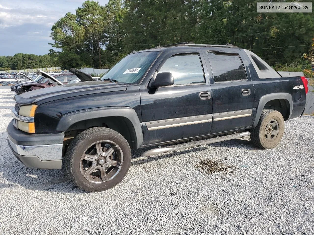 2004 Chevrolet Avalanche K1500 VIN: 3GNEK12T54G290189 Lot: 72940904