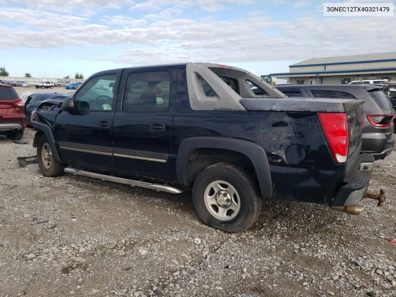 2004 Chevrolet Avalanche C1500 VIN: 3GNEC12TX4G321479 Lot: 73384064