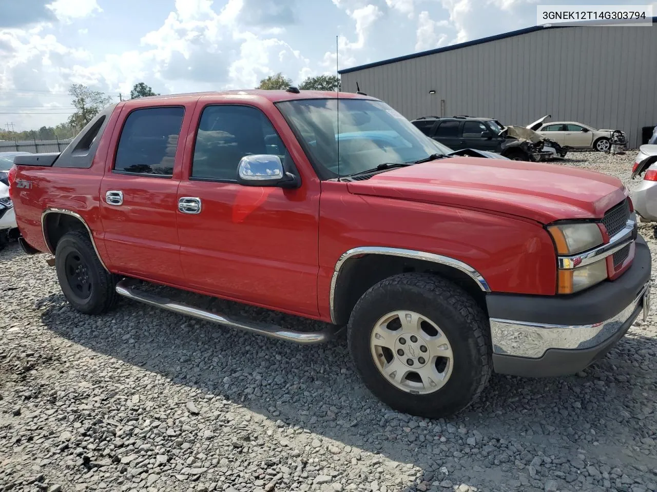 2004 Chevrolet Avalanche K1500 VIN: 3GNEK12T14G303794 Lot: 74266364