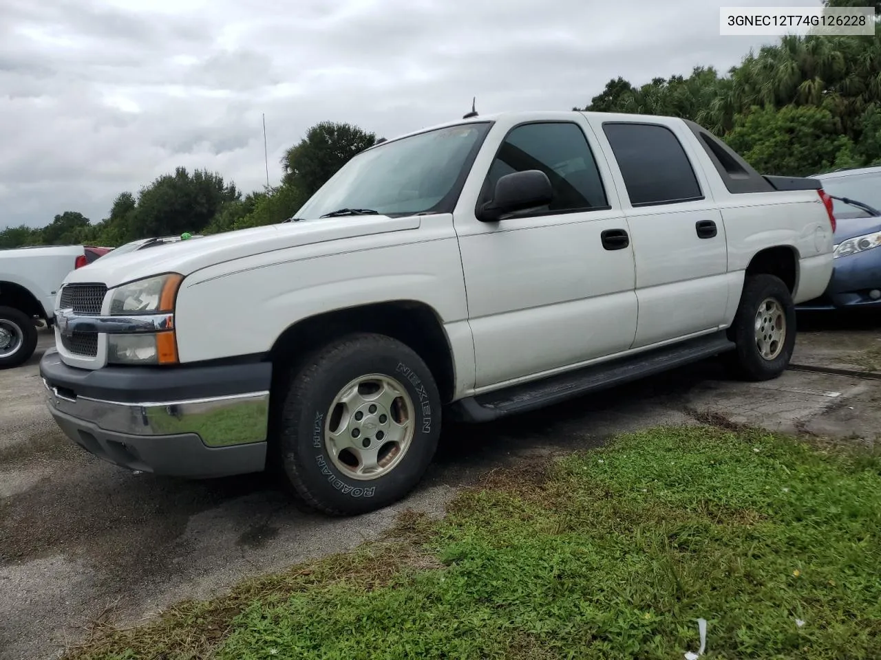 2004 Chevrolet Avalanche C1500 VIN: 3GNEC12T74G126228 Lot: 74784944