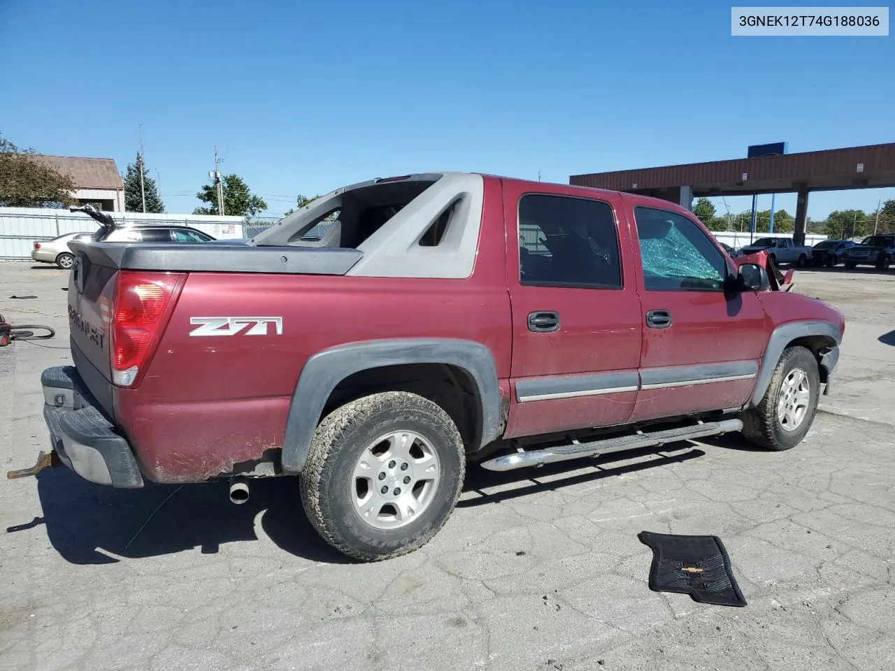 2004 Chevrolet Avalanche K1500 VIN: 3GNEK12T74G188036 Lot: 74882174