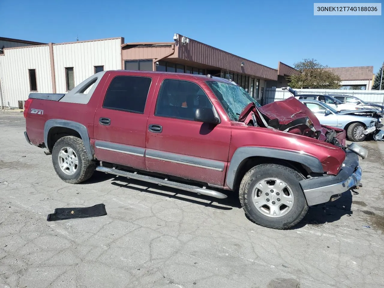 2004 Chevrolet Avalanche K1500 VIN: 3GNEK12T74G188036 Lot: 74882174