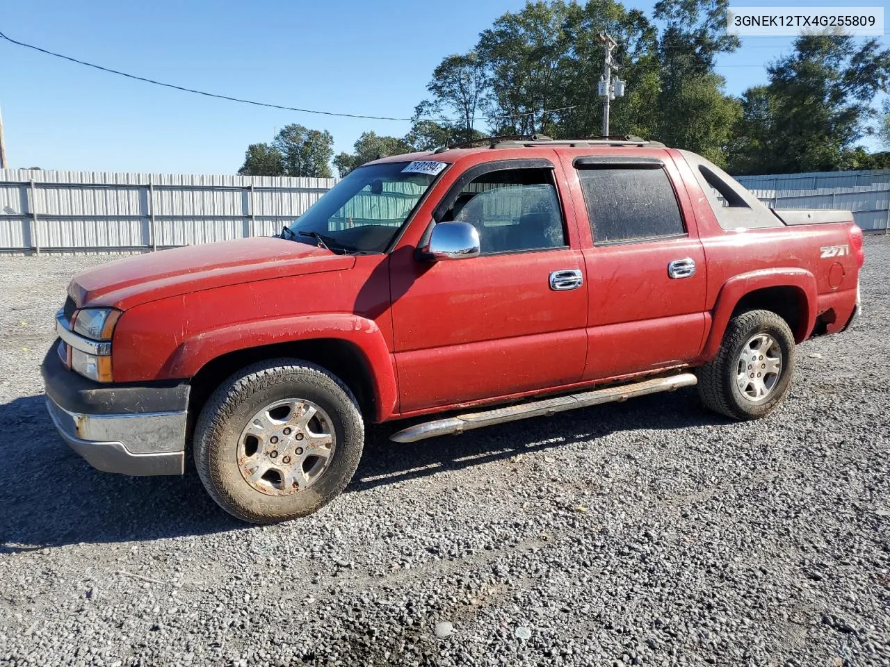 2004 Chevrolet Avalanche K1500 VIN: 3GNEK12TX4G255809 Lot: 75131394