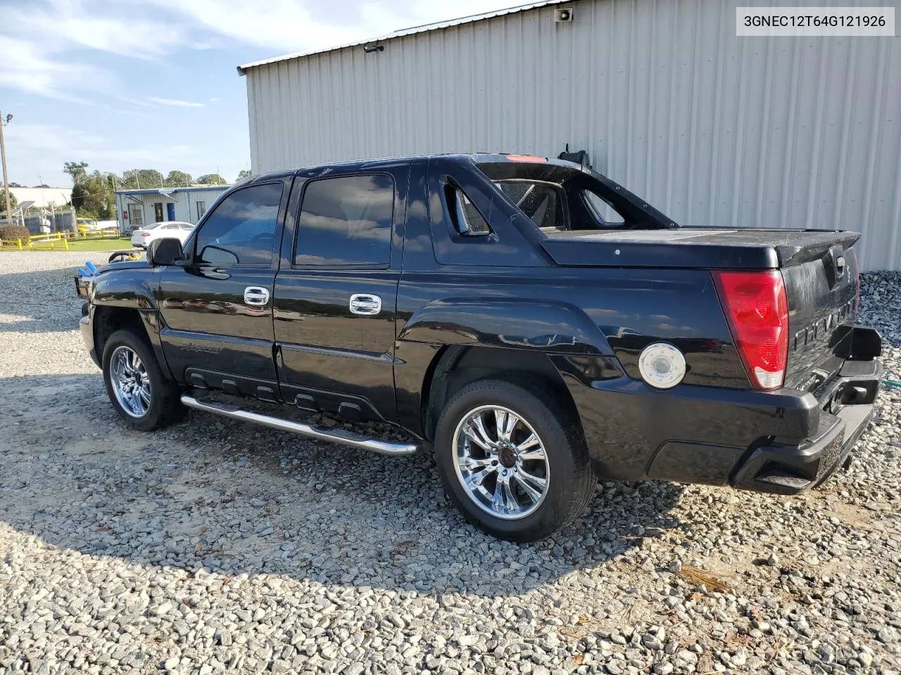 2004 Chevrolet Avalanche C1500 VIN: 3GNEC12T64G121926 Lot: 75260014