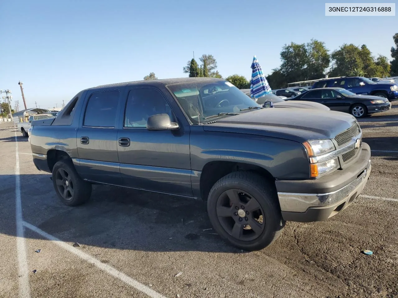 2004 Chevrolet Avalanche C1500 VIN: 3GNEC12T24G316888 Lot: 77035174