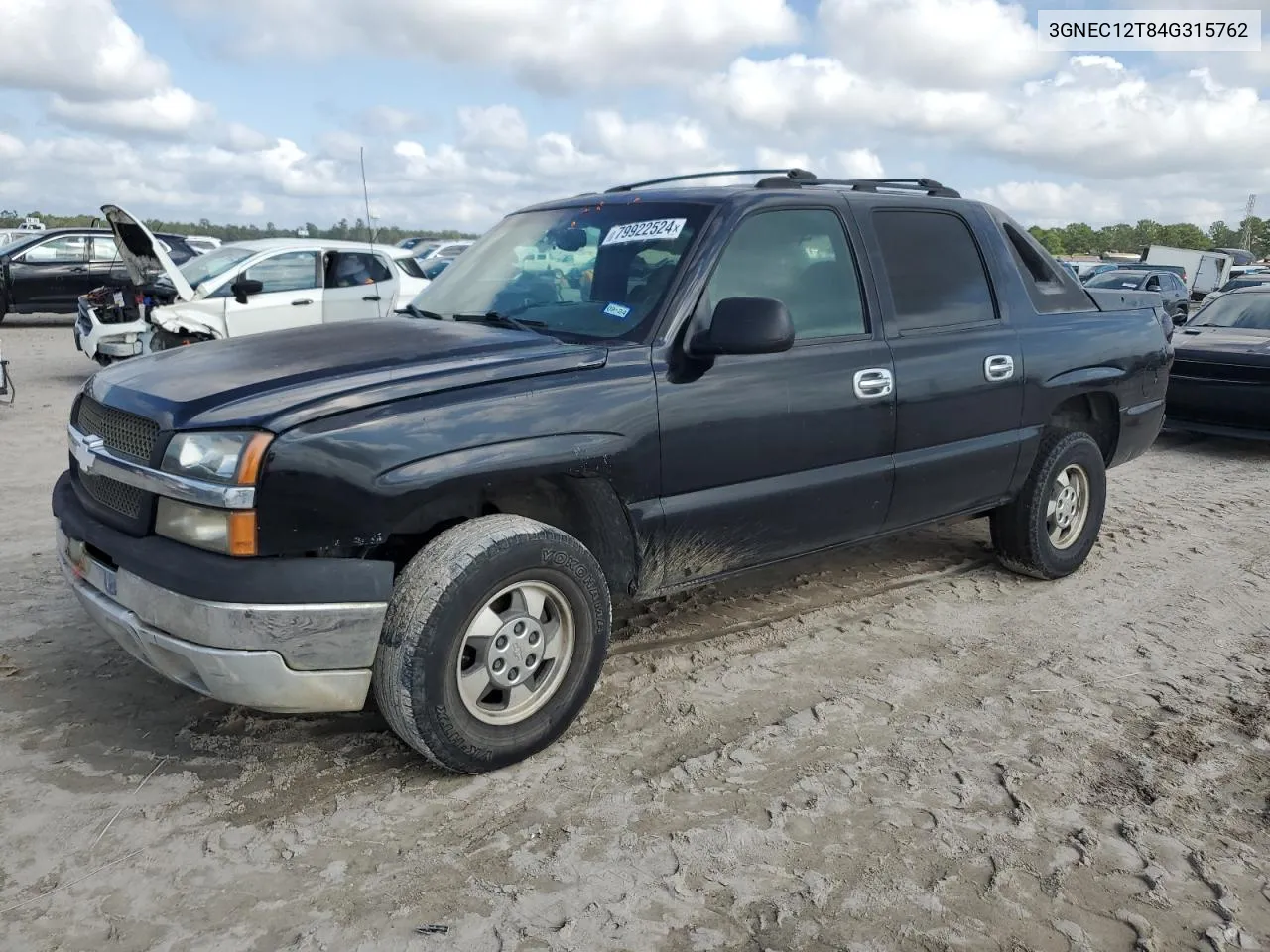 2004 Chevrolet Avalanche C1500 VIN: 3GNEC12T84G315762 Lot: 79922524