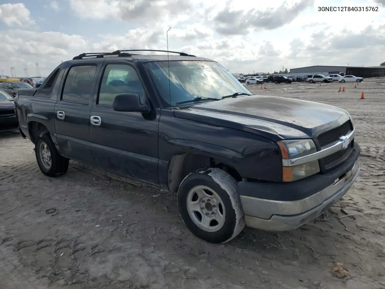 2004 Chevrolet Avalanche C1500 VIN: 3GNEC12T84G315762 Lot: 79922524