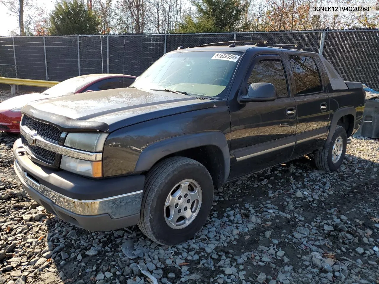 2004 Chevrolet Avalanche K1500 VIN: 3GNEK12T94G202681 Lot: 81526594