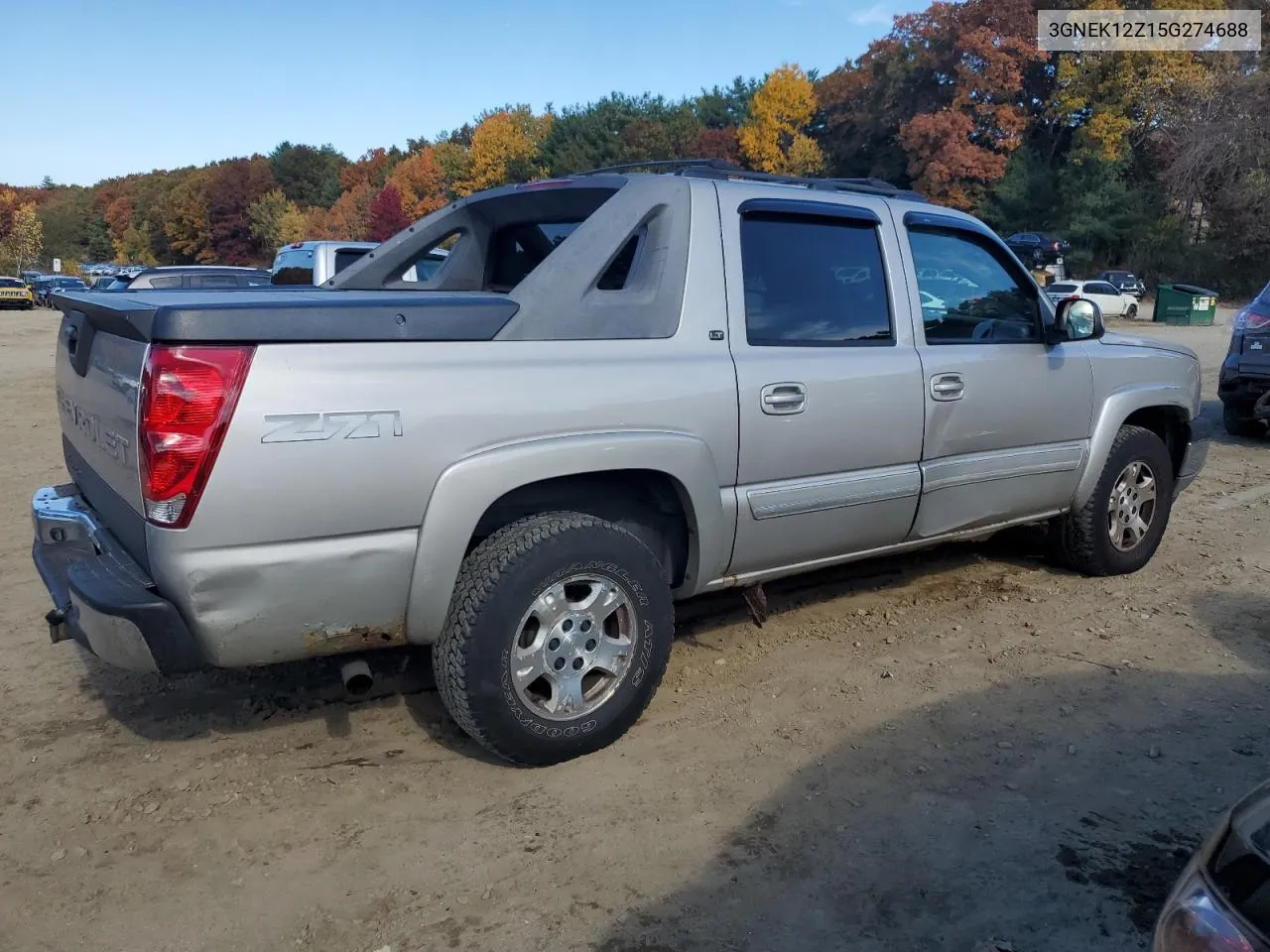 2005 Chevrolet Avalanche K1500 VIN: 3GNEK12Z15G274688 Lot: 77171254