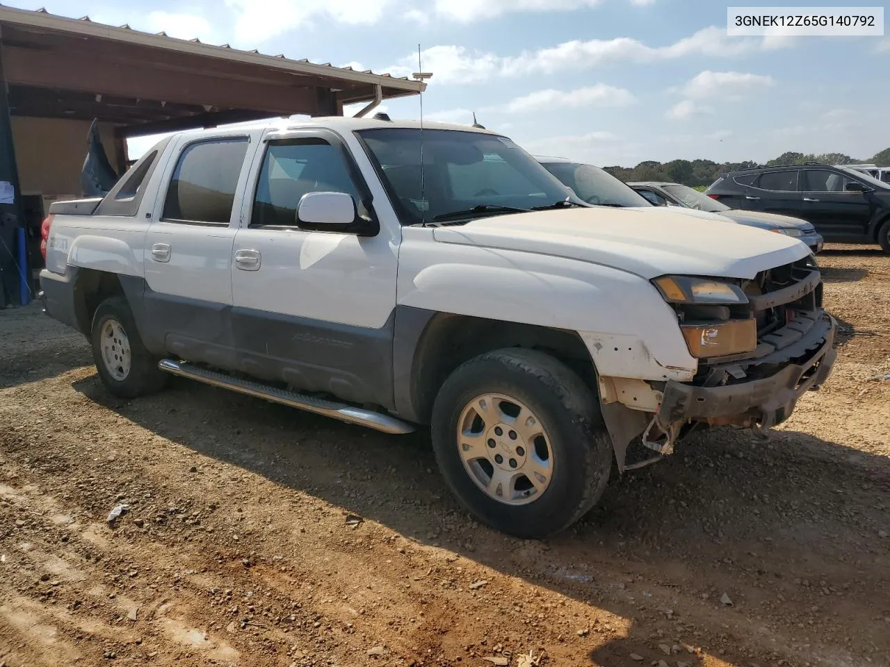 2005 Chevrolet Avalanche K1500 VIN: 3GNEK12Z65G140792 Lot: 77876984