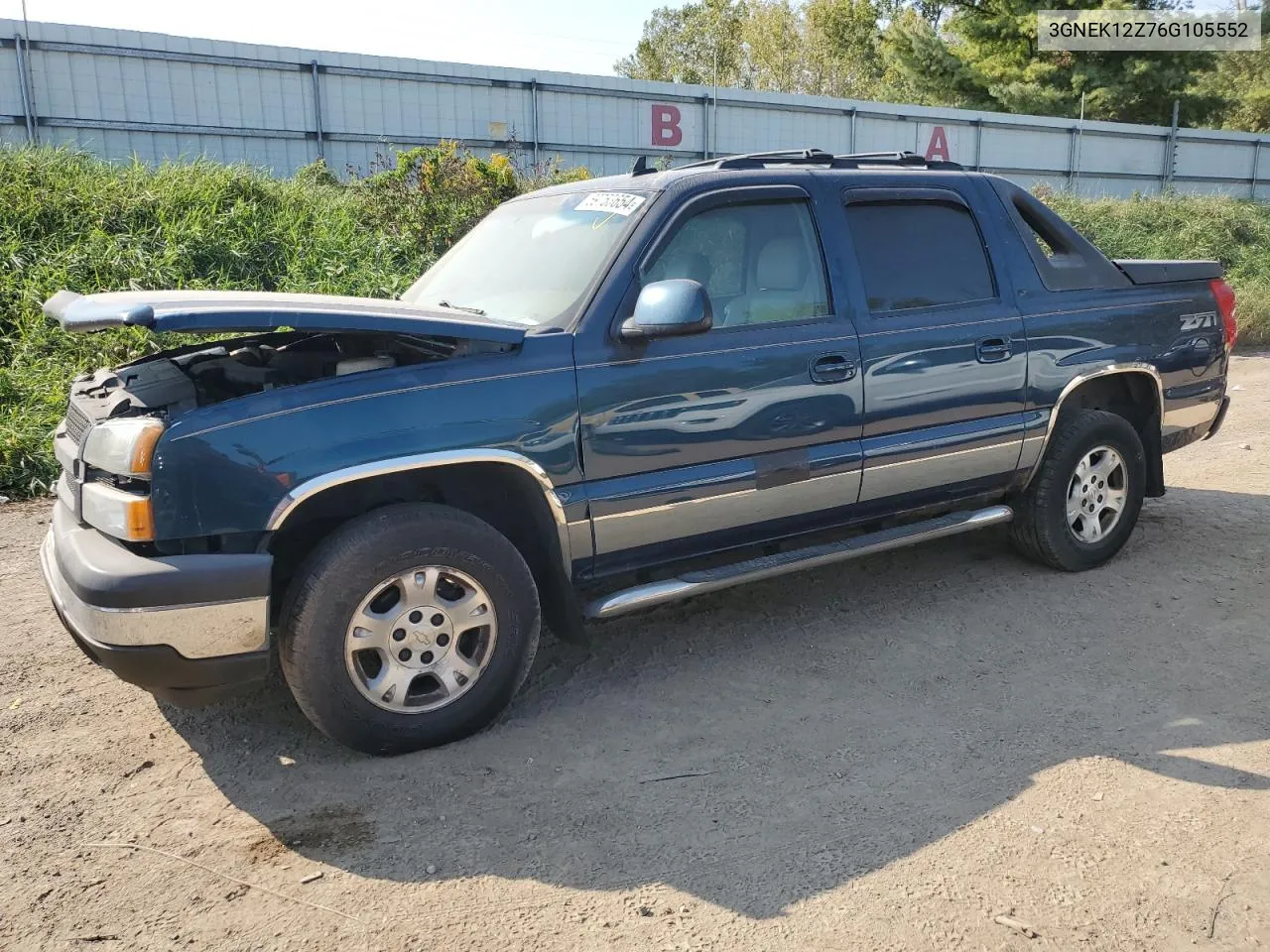 2006 Chevrolet Avalanche K1500 VIN: 3GNEK12Z76G105552 Lot: 69753654