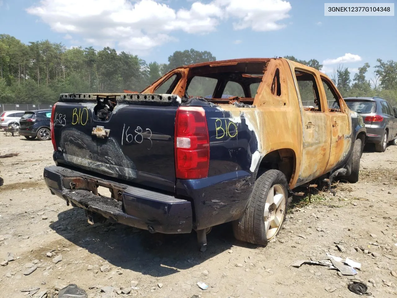 2007 Chevrolet Avalanche K1500 VIN: 3GNEK12377G104348 Lot: 54542552