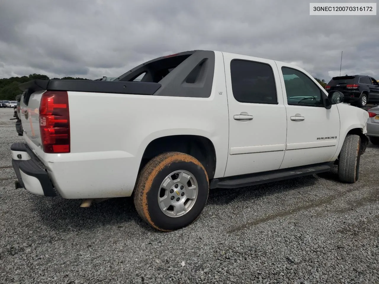 2007 Chevrolet Avalanche C1500 VIN: 3GNEC12007G316172 Lot: 71780344