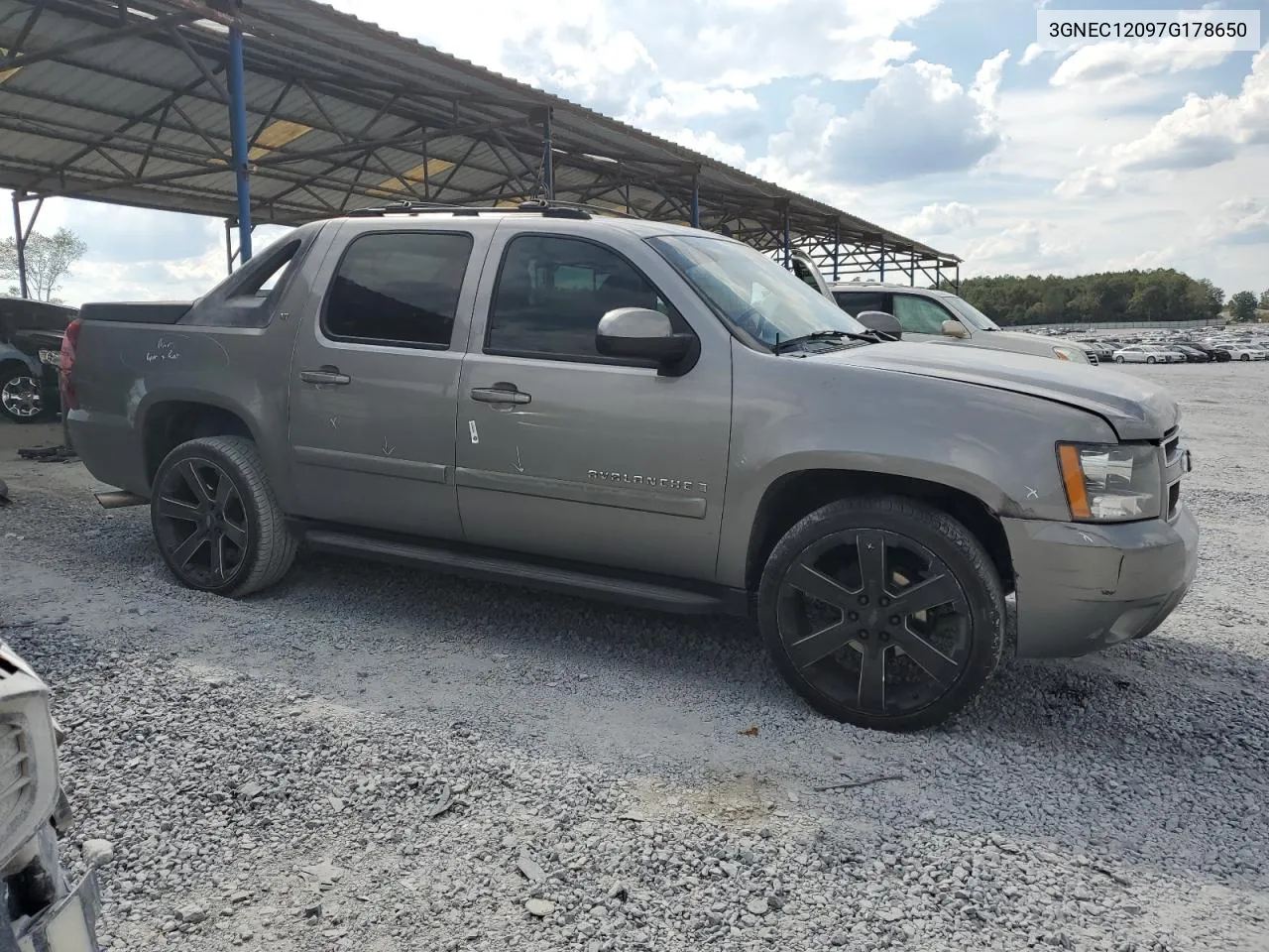 2007 Chevrolet Avalanche C1500 VIN: 3GNEC12097G178650 Lot: 72078054