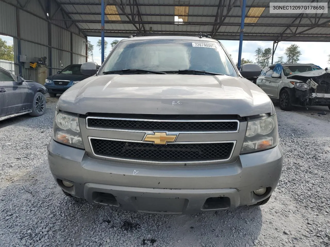 2007 Chevrolet Avalanche C1500 VIN: 3GNEC12097G178650 Lot: 72078054