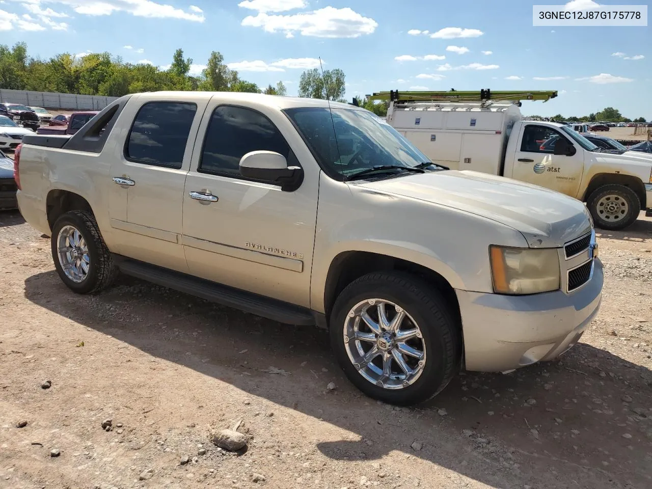 2007 Chevrolet Avalanche C1500 VIN: 3GNEC12J87G175778 Lot: 72176374