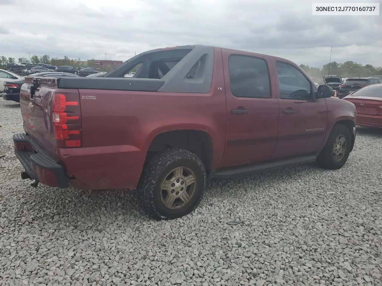 2007 Chevrolet Avalanche C1500 VIN: 3GNEC12J77G160737 Lot: 72544894