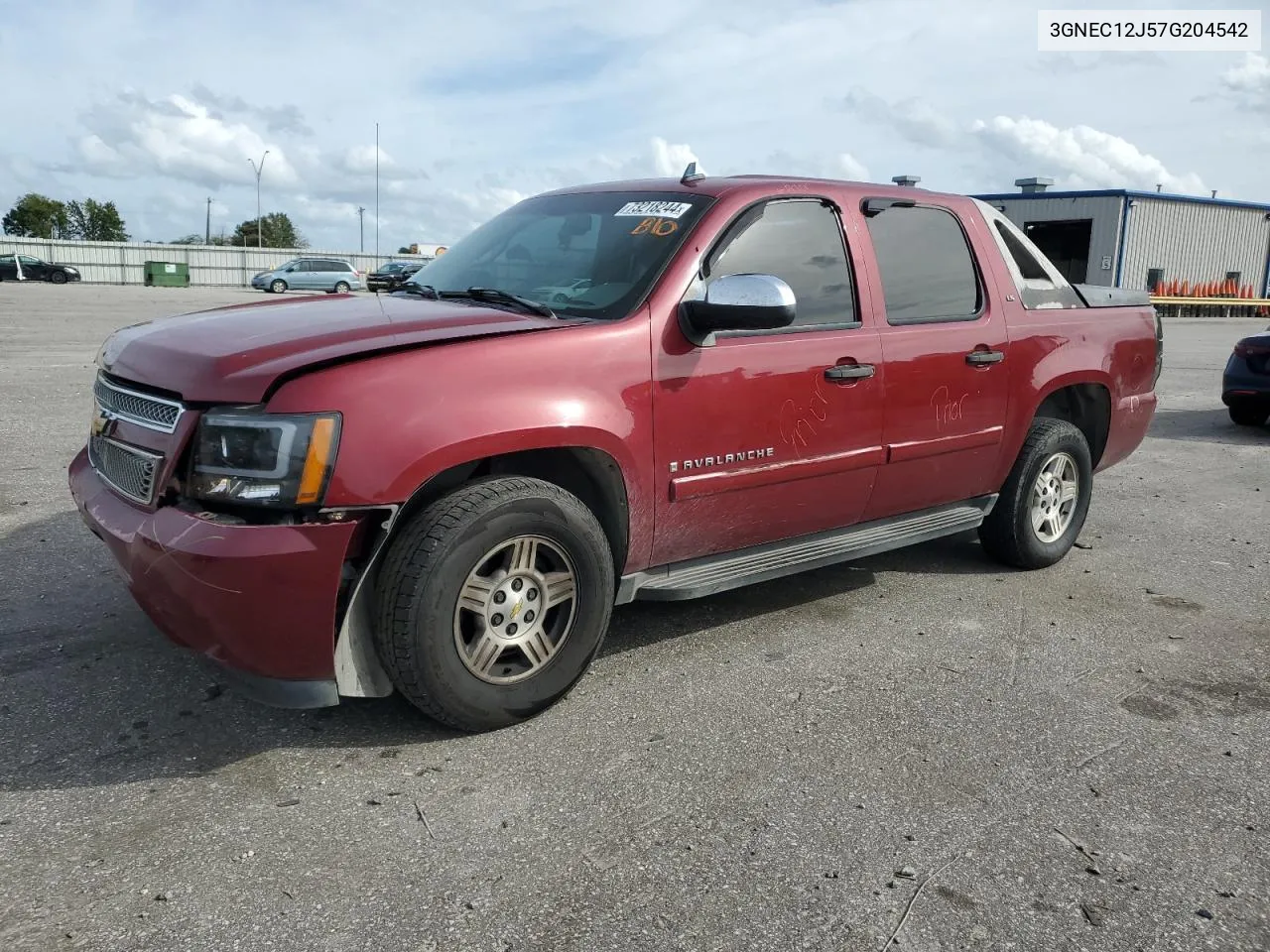 2007 Chevrolet Avalanche C1500 VIN: 3GNEC12J57G204542 Lot: 73218244