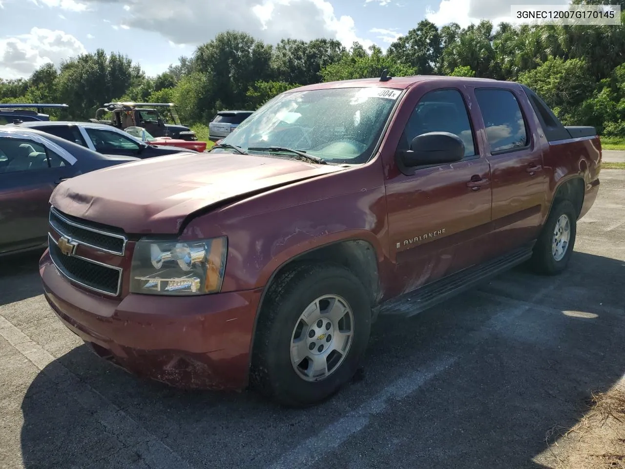 2007 Chevrolet Avalanche C1500 VIN: 3GNEC12007G170145 Lot: 73833004