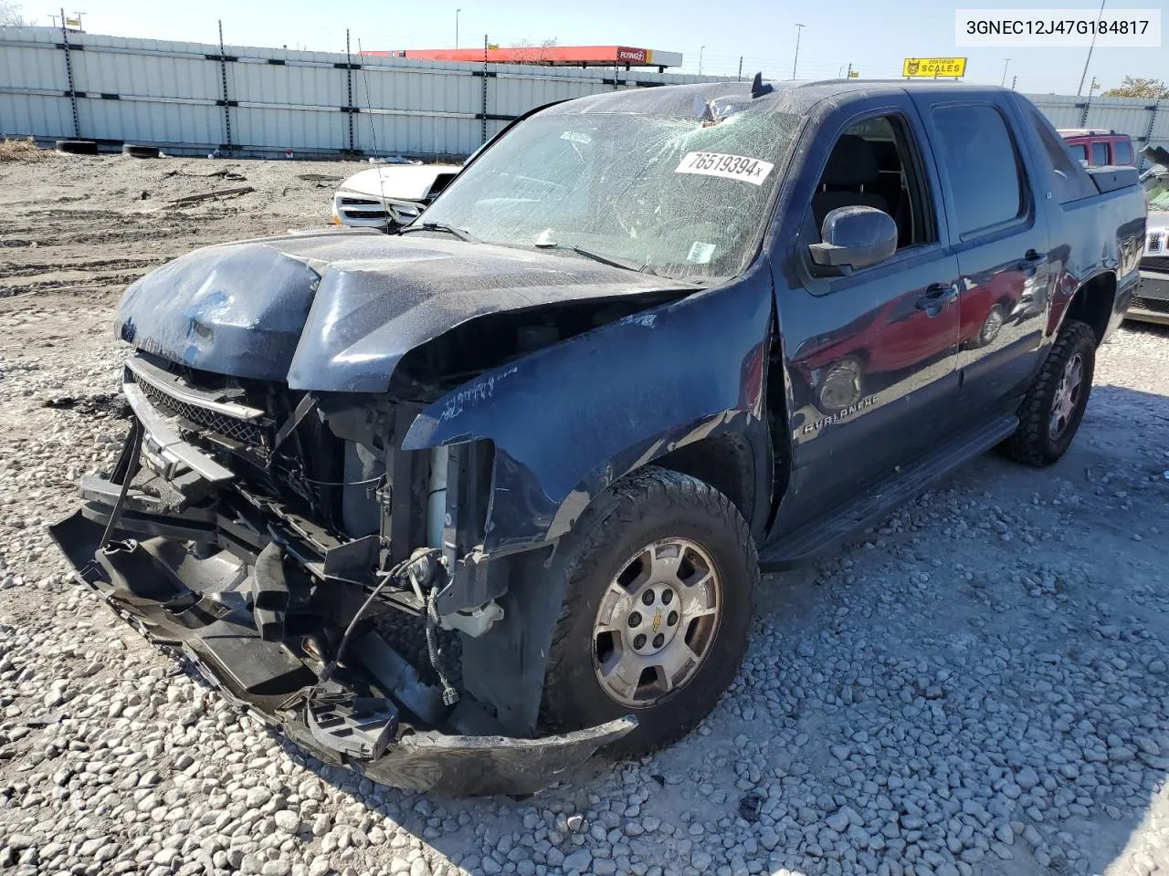 2007 Chevrolet Avalanche C1500 VIN: 3GNEC12J47G184817 Lot: 76519394