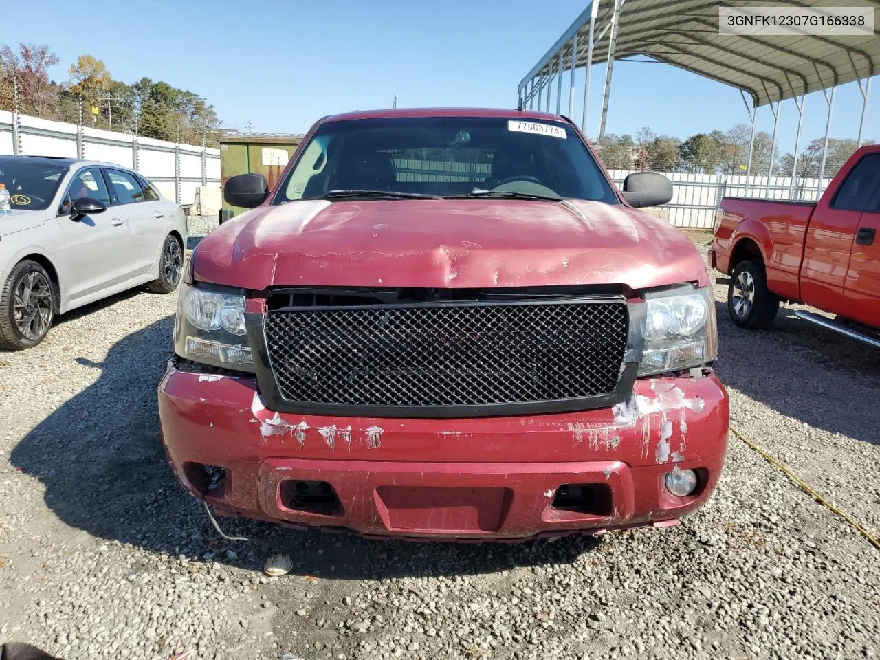 2007 Chevrolet Avalanche K1500 VIN: 3GNFK12307G166338 Lot: 77803774