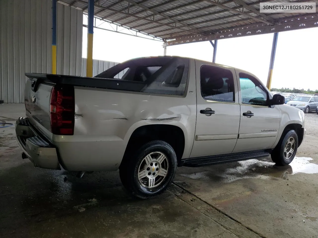 2008 Chevrolet Avalanche C1500 VIN: 3GNEC12J18G251729 Lot: 70629164