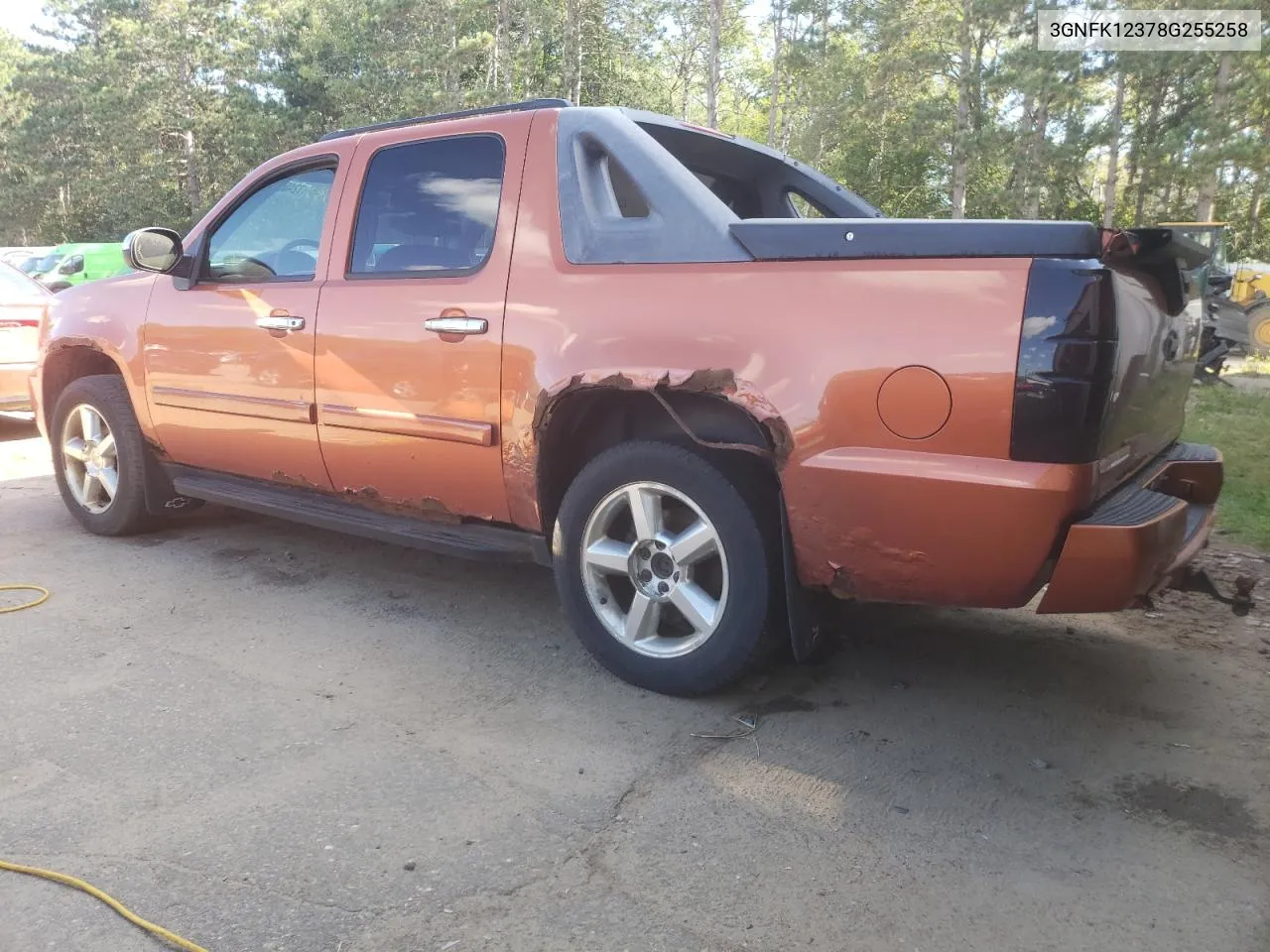 2008 Chevrolet Avalanche K1500 VIN: 3GNFK12378G255258 Lot: 72468504