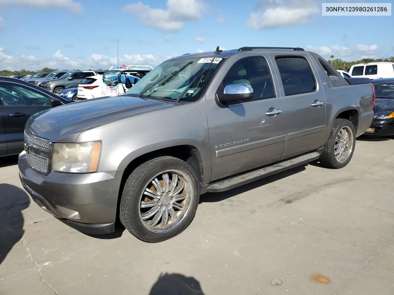 2008 Chevrolet Avalanche K1500 VIN: 3GNFK12398G261286 Lot: 75124334