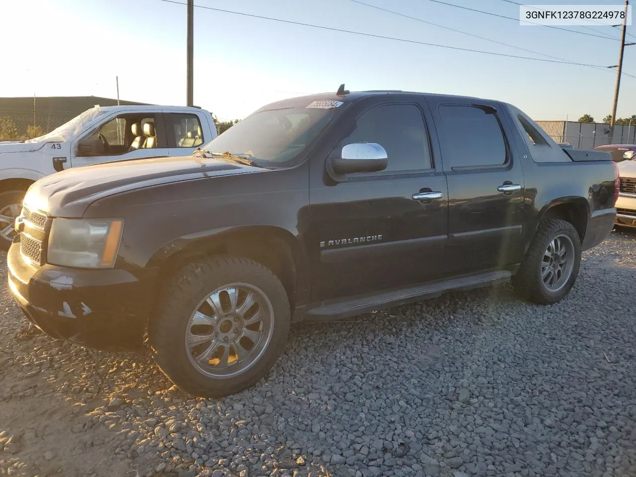 2008 Chevrolet Avalanche K1500 VIN: 3GNFK12378G224978 Lot: 75835084