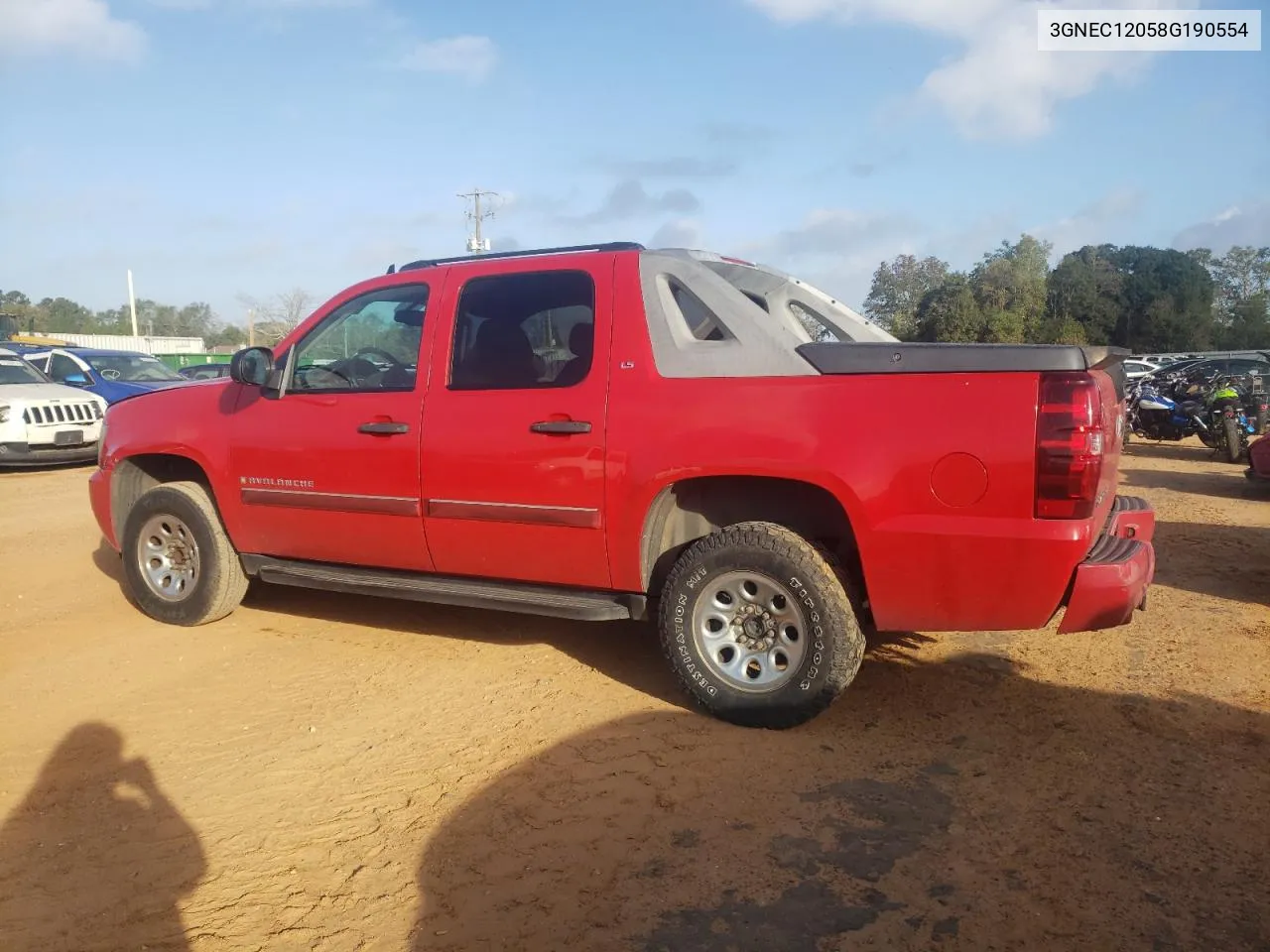 2008 Chevrolet Avalanche C1500 VIN: 3GNEC12058G190554 Lot: 78794814