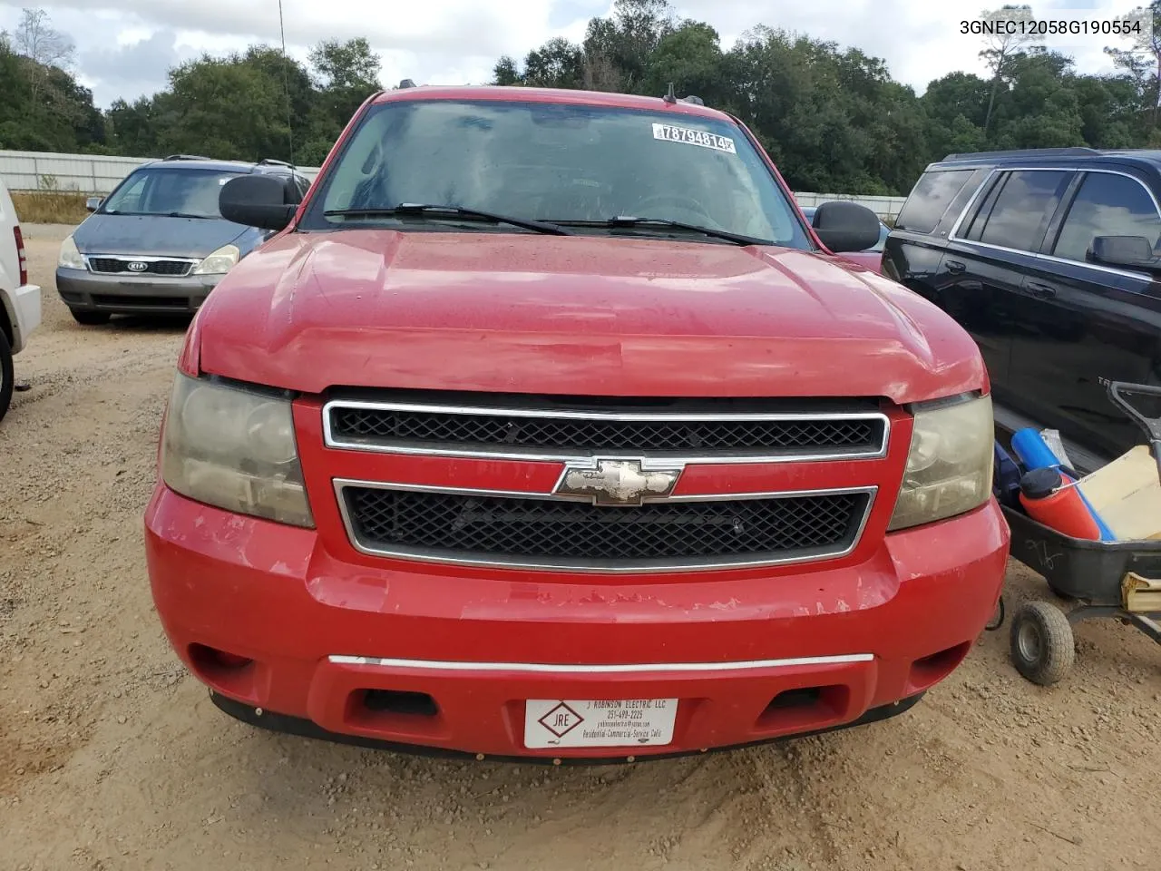 2008 Chevrolet Avalanche C1500 VIN: 3GNEC12058G190554 Lot: 78794814